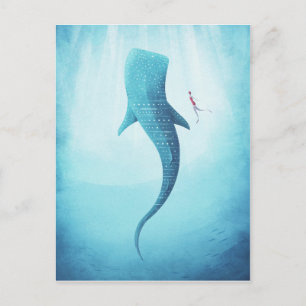 Whale Shark Vintage Poster - Art Postcard
