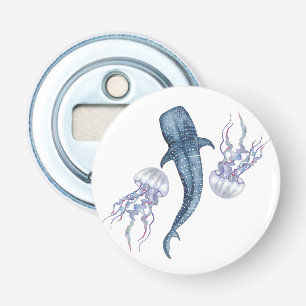 Whale shark. Watercolor Bottle Opener