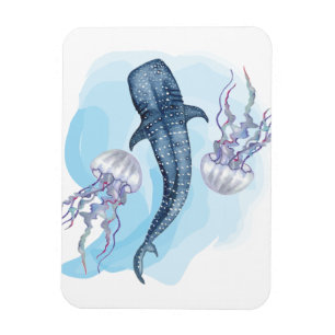 Whale shark. Watercolor Magnet