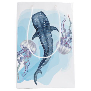 Whale shark. Watercolor Medium Gift Bag