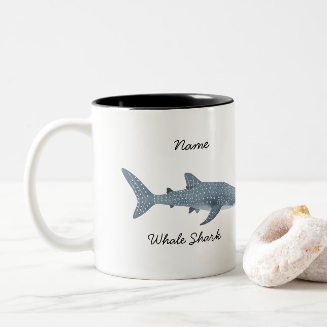 Whale Shark Whale nautical coffee mug (With Donut)