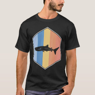Whale Shark With Retro Colours In A Hexagon T-Shirt