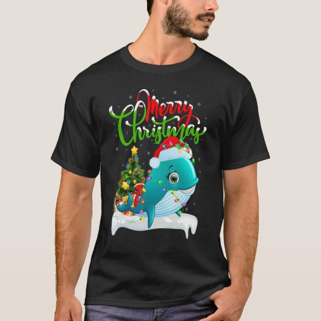 Whale Shark   Xmas Decorations Whale Shark Christm T-Shirt (Front)