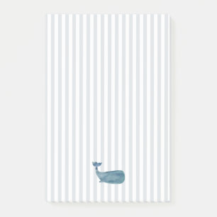 Whale Silhouette Painting Stripe Pattern Post-it Notes