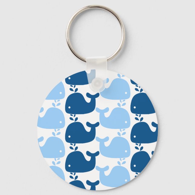Whale Silhouette Print Keychain (Front)