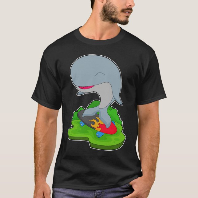 Whale Skater Skateboard T-Shirt (Front)