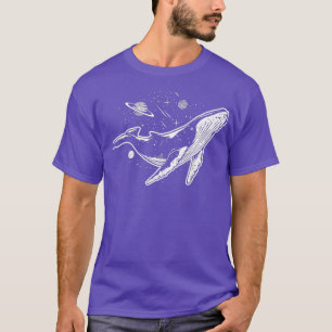 Whale Space Stars Planets Galaxy Explorer T-Shirt