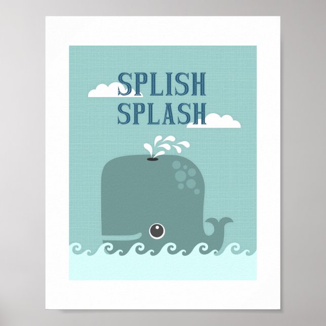 Whale Splish Splash Poster Print (Front)