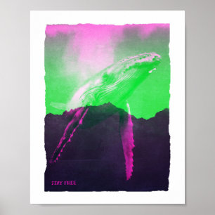 Whale Stay Free Poster