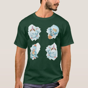 Whale Stickers Nautical Light House Under the Sea T-Shirt