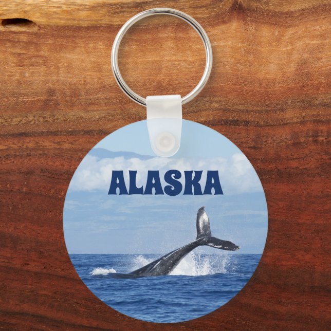 Whale Tail Alaska Keychain Gift   (Front)