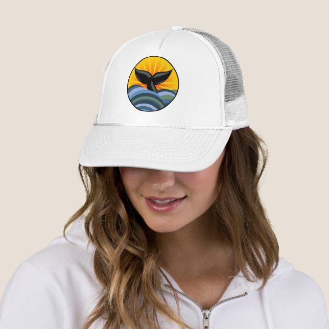 Whale Tail and Ocean Waves Trucker Hat (In Situ)