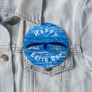 Whale Tail Blue Ocean Earth Day 10 Cm Round Badge