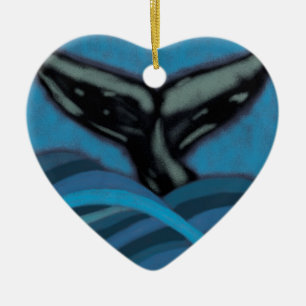 Whale Tail Chalk Drawing Ornament
