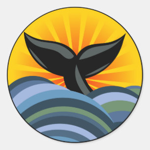 Whale Tail Classic Round Sticker