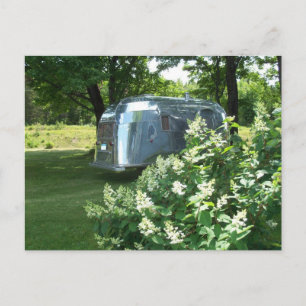 Whale Tail & Hydrangea Tin Can Trailer Postcard