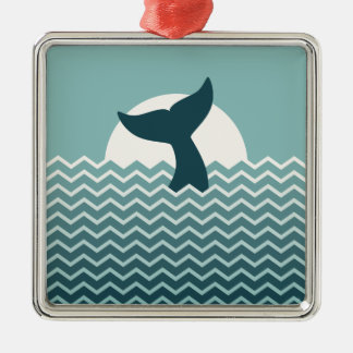 Whale Tail Metal Ornament