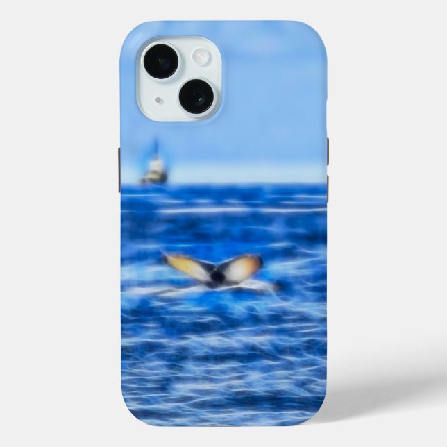 Whale Tail Nautical Ship Blue Ocean Case-Mate iPhone Case (Back)