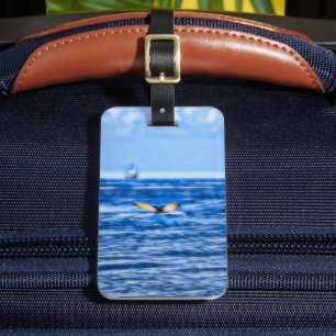 Whale Tail Nautical Ship Deep Blue Sea Luggage Tag
