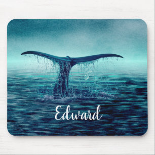 Whale Tail over Ocean Custom Mouse Pad