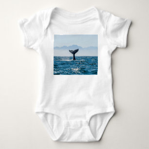 Whale Tail Seascape: Dramatic Water. Baby Bodysuit