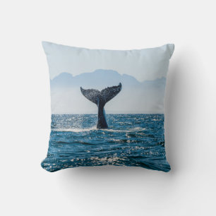 Whale Tail Seascape: Dramatic Water. Cushion