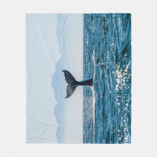 Whale Tail Seascape: Dramatic Water. Fleece Blanket