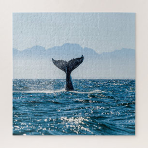 Whale Tail Seascape: Dramatic Water. Jigsaw Puzzle
