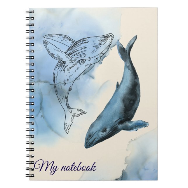 Whale Tales Notebook – Ocean Journal (Front)