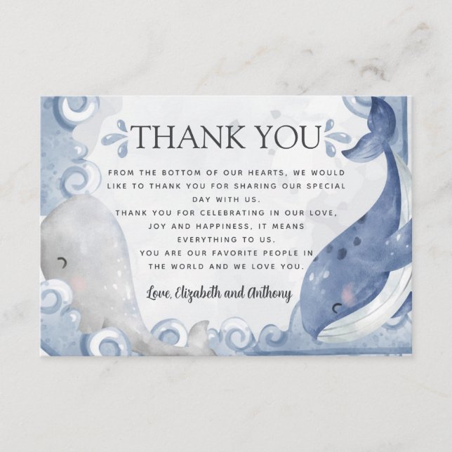 Whale Thank You Card (Front)