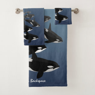 Whale Towel Sets Personalised Killer Whale Towels
