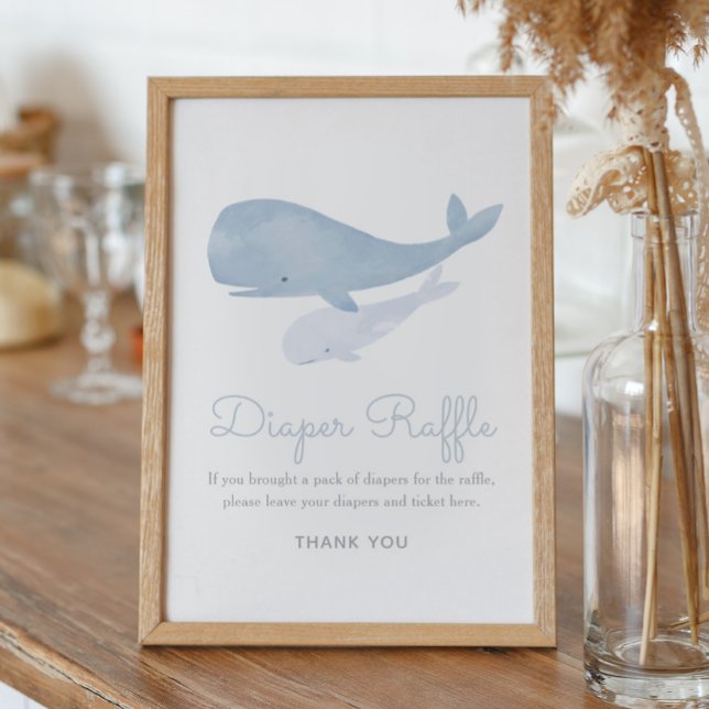 Whale Under the Sea Baby Shower Diaper Raffle Sign (Creator Uploaded)