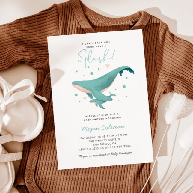 Whale Under The Sea Baby Shower  Invitation (Creator Uploaded)