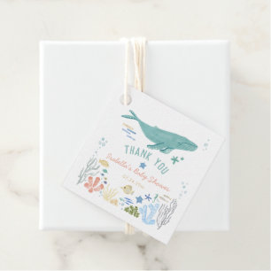 Whale Under The Sea Baby Shower Thank You Favour Tags