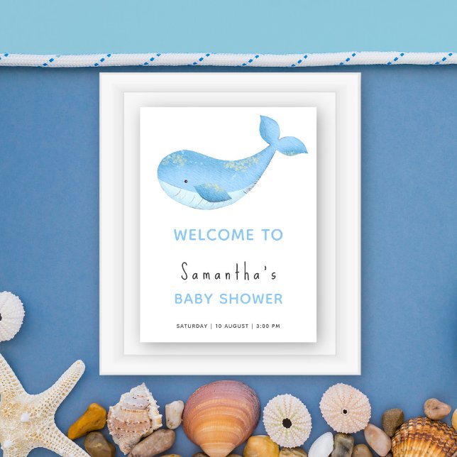 Whale under the sea baby shower welcome poster (Creator Uploaded)