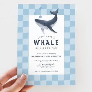 Whale Under The Sea Modern Ocean Birthday Party Invitation