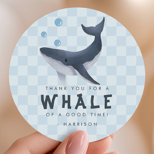 Whale Under The Sea Ocean Thank You Favor Classic Round Sticker