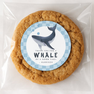 Whale Under The Sea Ocean Thank You Favour Classic Round Sticker