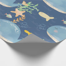 Whale Undersea World Baby Shower Pattern