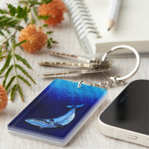 Whale Vertical Motion Scene To Down In Ocean Depth Key Ring