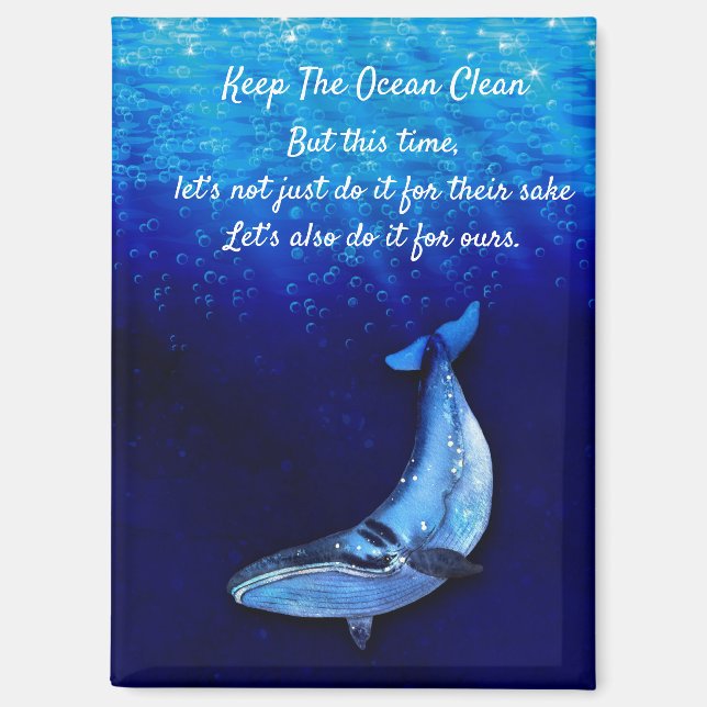 Whale Vertical Motion Scene To Down In Ocean Depth Magnet (Front)