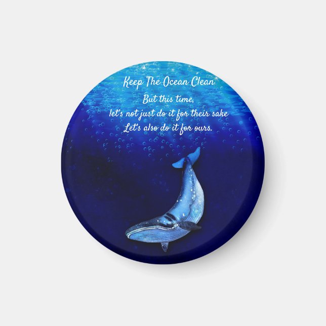 Whale Vertical Motion Scene To Down In Ocean Depth Magnet (Front)