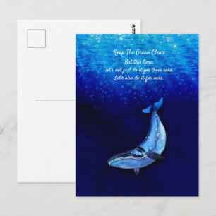 Whale Vertical Motion Scene To Down In Ocean Depth Postcard