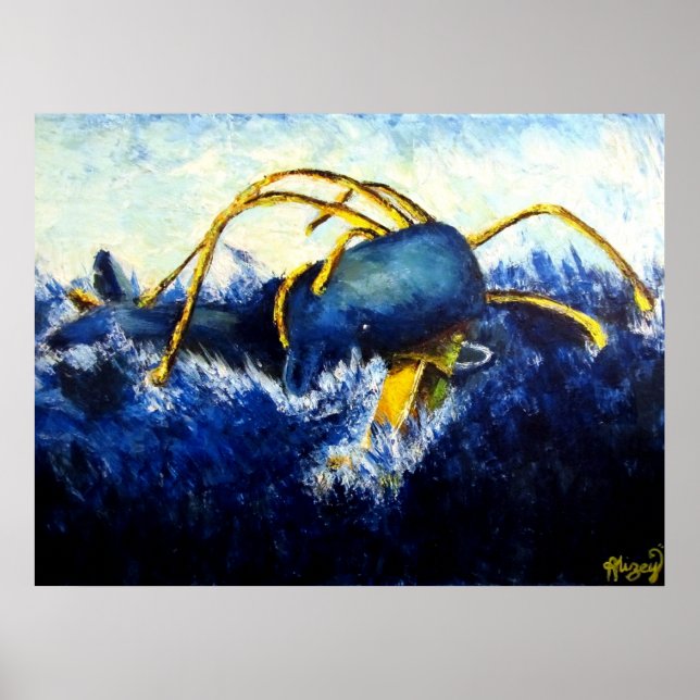 Whale Vs Colossal Squid Original Artist Print (Front)