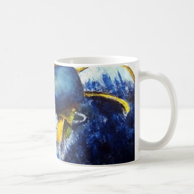Whale vs Colossal Squid Original Fine Art Painting Coffee Mug (Right)