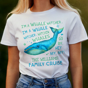 Whale Watching Family Vacation Cruise Personalised T-Shirt