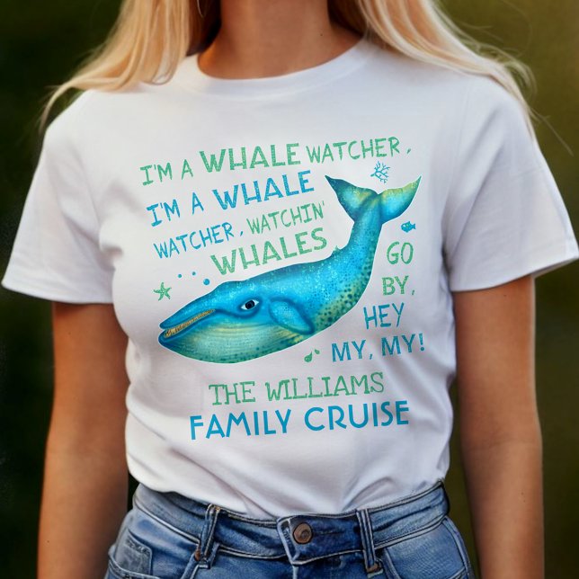 Whale Watching Family Vacation Cruise Personalised T-Shirt (Creator Uploaded)