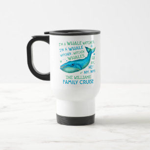 Whale Watching Family Vacation Cruise Personalised Travel Mug