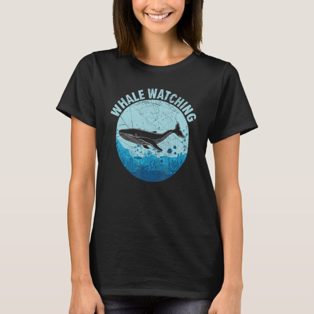 Whale Watching Marine Mammal Sea Animal Underwater T-Shirt (Front)