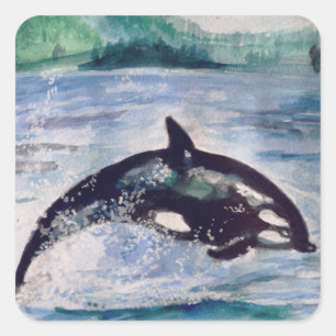 Whale watercolor drawing Sticker